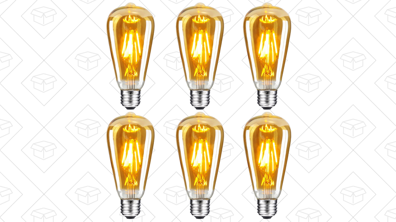 Oak Leaf LED Edison Bulb 6-Pack, $18 with code QVVAHX4S